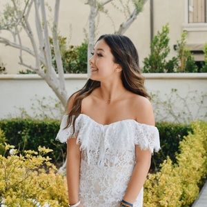 lace white dress from REVOLVE🤍